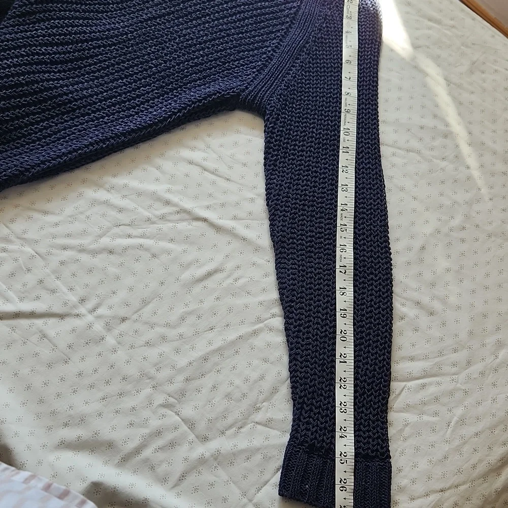 Rag & Bone Blue Cotton Shaker-stitch Raglan Sweater Size M